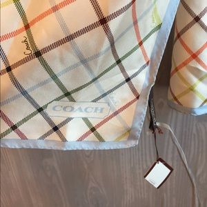 Coach Oblong Silk Scarf Tattersall Pattern